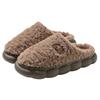 Mao Mao cotton slippers for home use in winter for couples, comfortable thick soles, non-slip and velvet to keep warm 2025 new cotton shoes