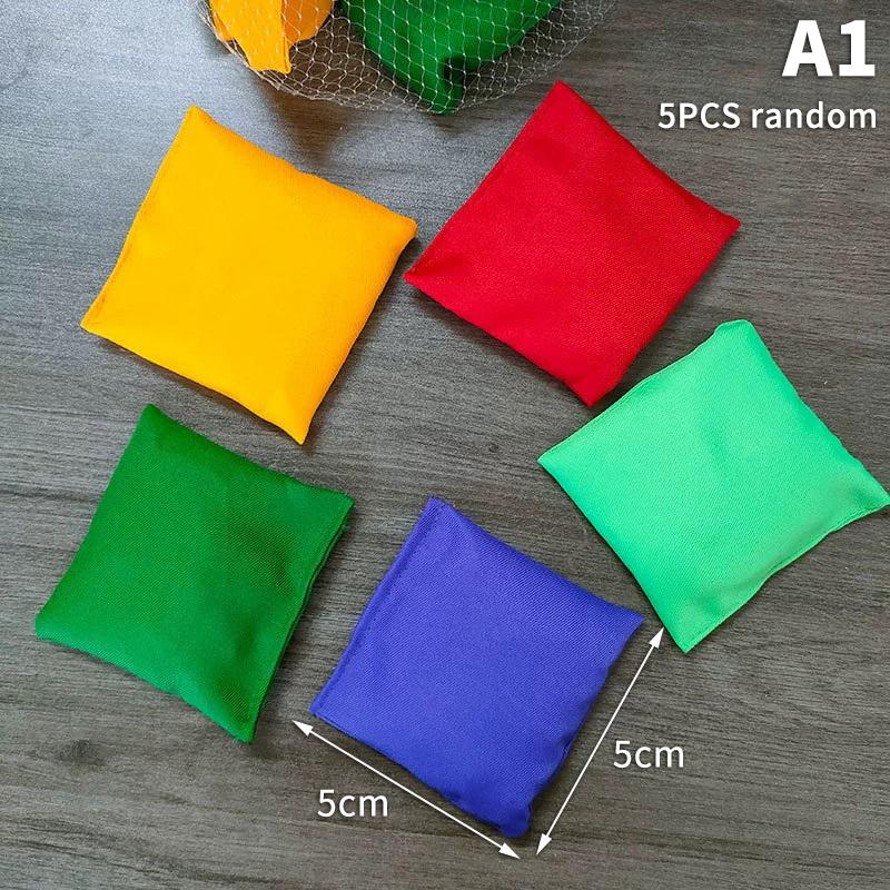 5Pcs Sandbag Game Toss Tossing Kids Outdoor Cornhole Beanbags Toy Gamesprops Beanbag Hole Hand Toys Sports Family Sand