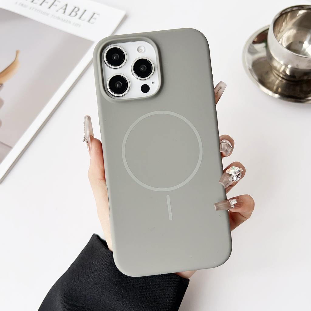 Thin Ring Magnetic Liquid Silicone Suitable for IPhone17promax Mobile Phone Case New Apple 16 Anti Fall 14 Soft Case