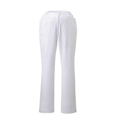 Nursery Women's Straight Pants, Moisture-Wicking, Quick-Drying, and Opaque, Suitable for Medical and Nursing, Size L, White (9011301A)