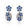 European & American Style Women's Zircon Necklace & Flower Pendant Clavicle Chain Earring Set