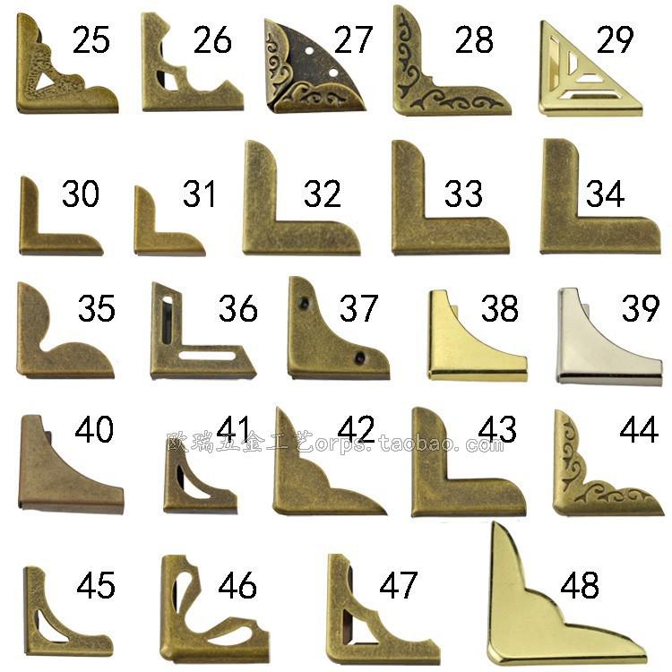 

2.1-2.9mm Metal Journal and Notebook Corner Protectors - Various Styles Model 40, Length 15mm, 2.5mm Corner DH59