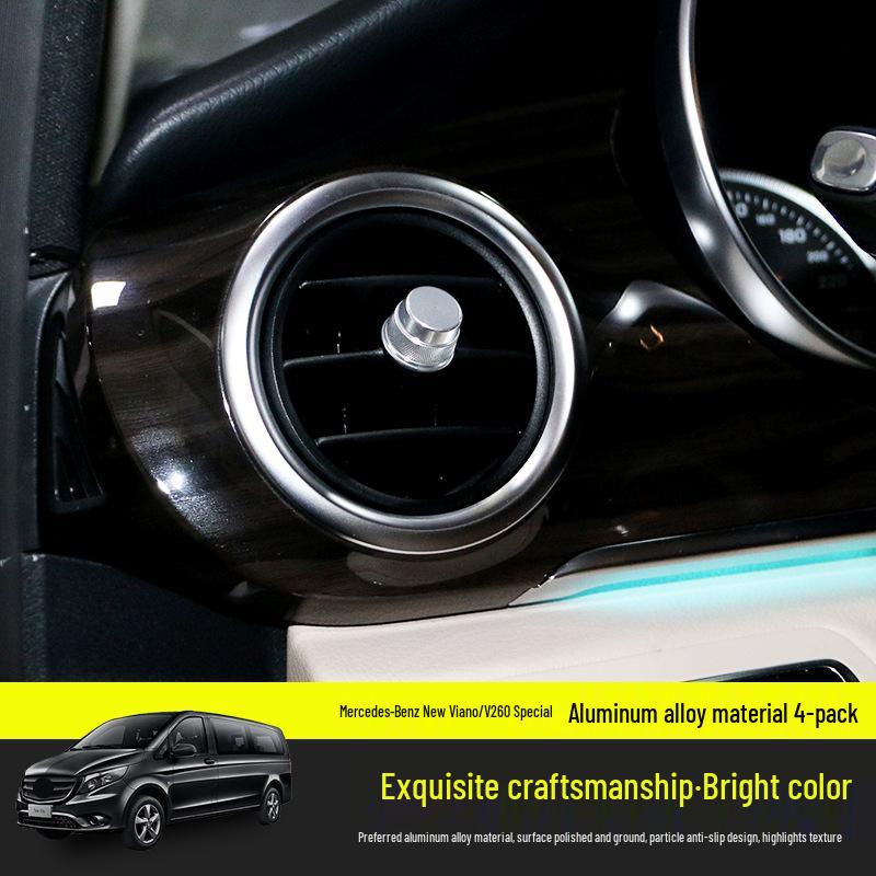 

Viano V260 Air Conditioning Knob Decorative Cover and Adjustment Ring New Viano Silver Aluminum Alloy (1 piece)