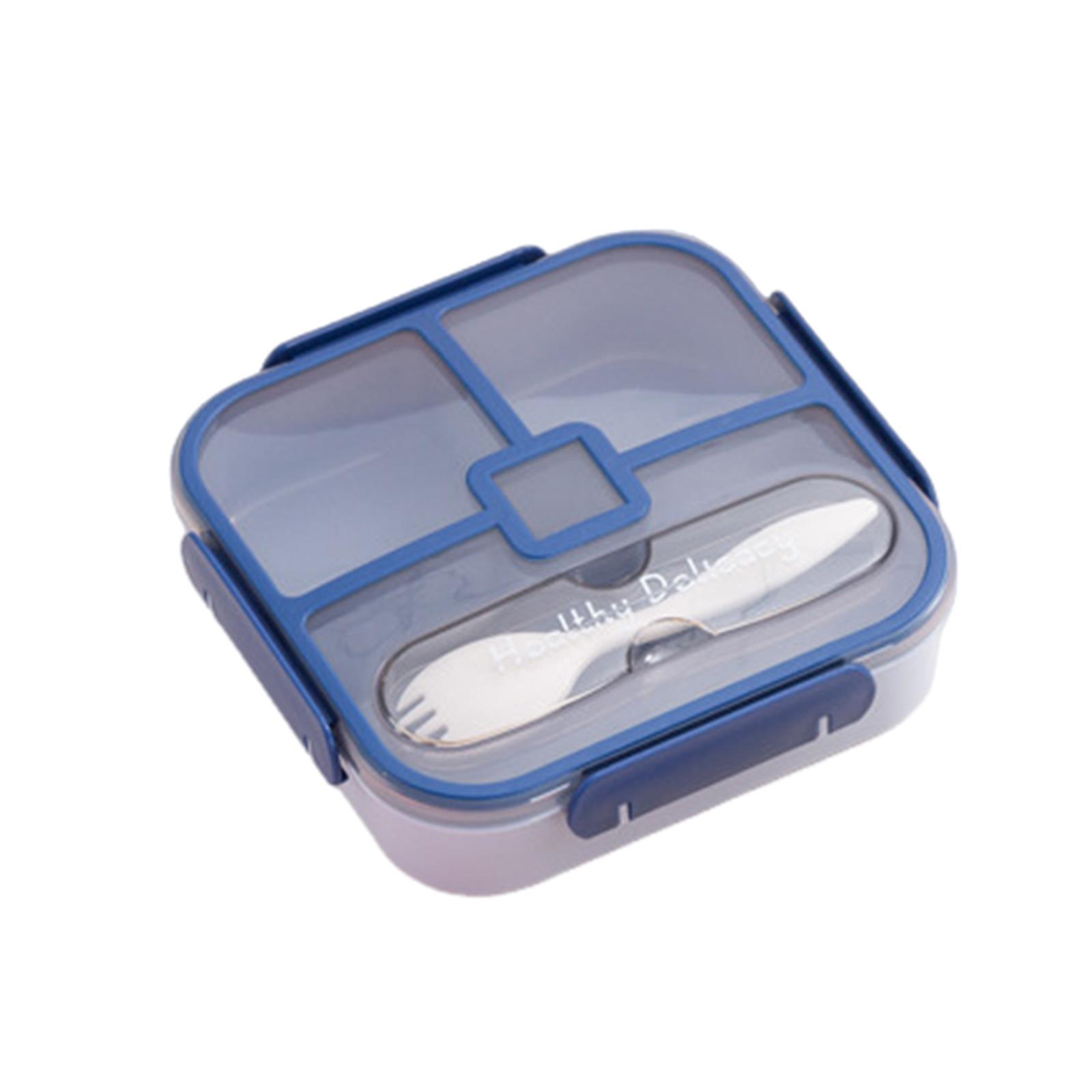 

Square Lunch Box with Dividers Leakproof Sealed Compartments Microwave Safe Bento Box for Kids Students Office Use One Size синий