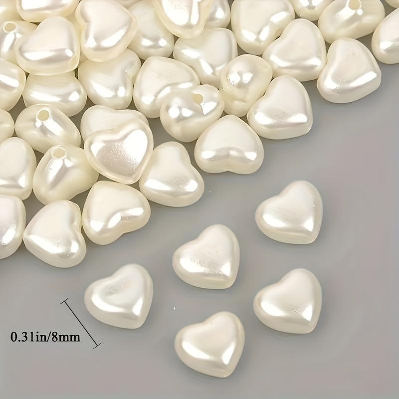 200 Pcs Acrylic Heart Beads for Jewelry Making, DIY White Love Heart Shaped Bead Kit for Bracelets, Necklaces, Apparel, Craft Decorations