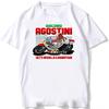 Giacomo Agostini GP 1975 Legend 70s Retro Style T-Shirt Men T Shirt Adventure Riding Sport Boy Casual Tees Motorcycle White Tops