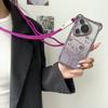 Cute Cartoon Bear Oblique Span Lanyard Suitable for Huawei Pura70pro Electroplated Mobile Phone Case Mate60 Three-dimensional Women