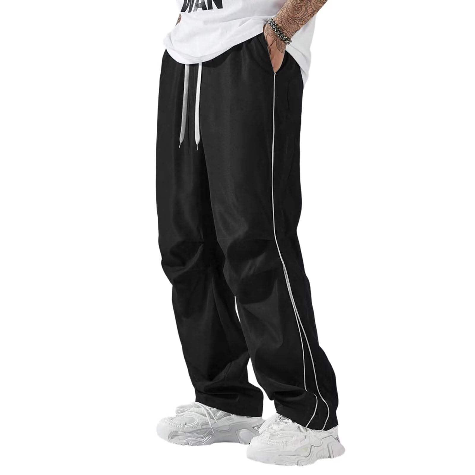 

Jogger Gym Training Slim Long Solid Size L [UUEN] Men s Pants, Sportswear, Bottoms, Sweatpants, Running, Fitness, Stylish, Fit, Pants, Black, чёрный