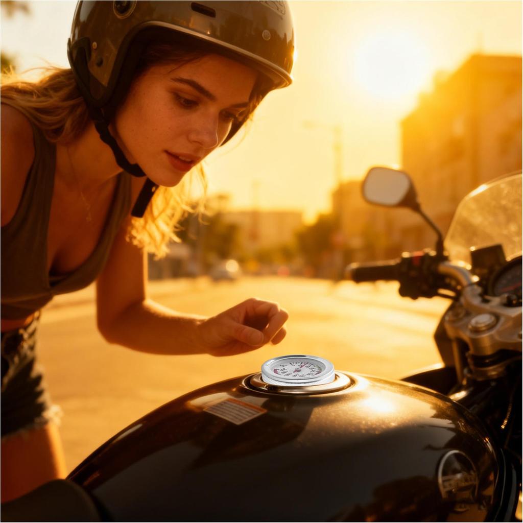 For For M20 X 2.5 Oil Cap Replacement Indicator With Temperature Gauge Motorbike Matte Metal Tank Cover For Motorcycling Riding