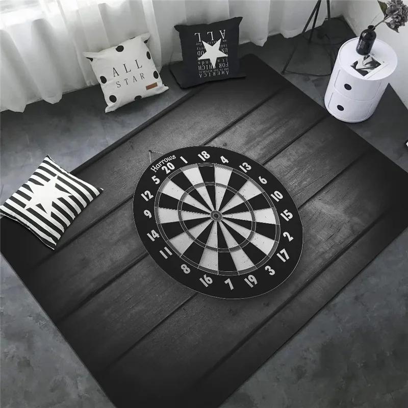 Sport Carpet Dart Board Arrow Floor Mat Dart Target Print Rugs Living Room Game Room Bedroom Rug Non-slip Door Mat Home Decor