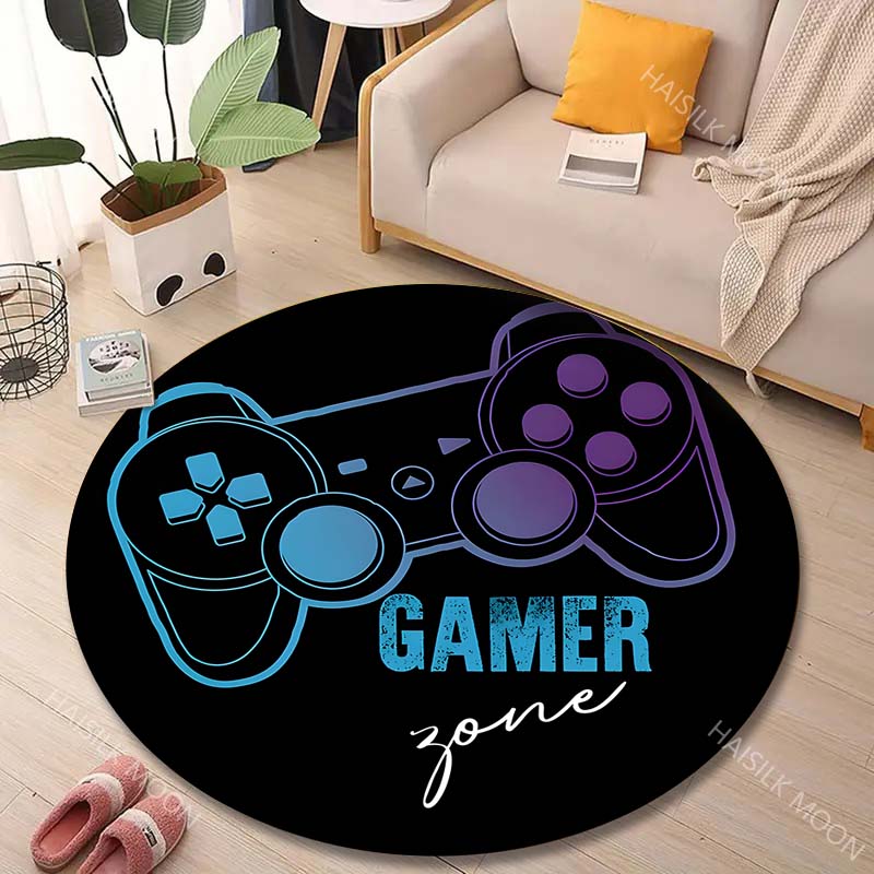 Multiple Sizes Game controller Print Round Rugs for Living Room Bedroom Floor Mats Kids Room Household Carpet Home Decor