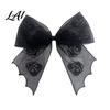 Mesh Bow Hair Clip Halloween Bat Spring Clips Black White Lace Spider Web Moderate Clamping Force Barrettes Gothic Dark Style for Women Cosplay