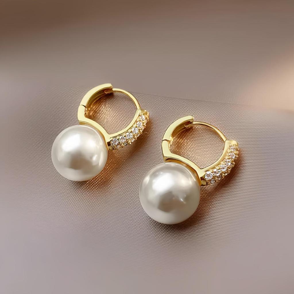 Korean Style S925 Silver Pearl Stud Earrings for Women - Simple, Elegant, and High-End