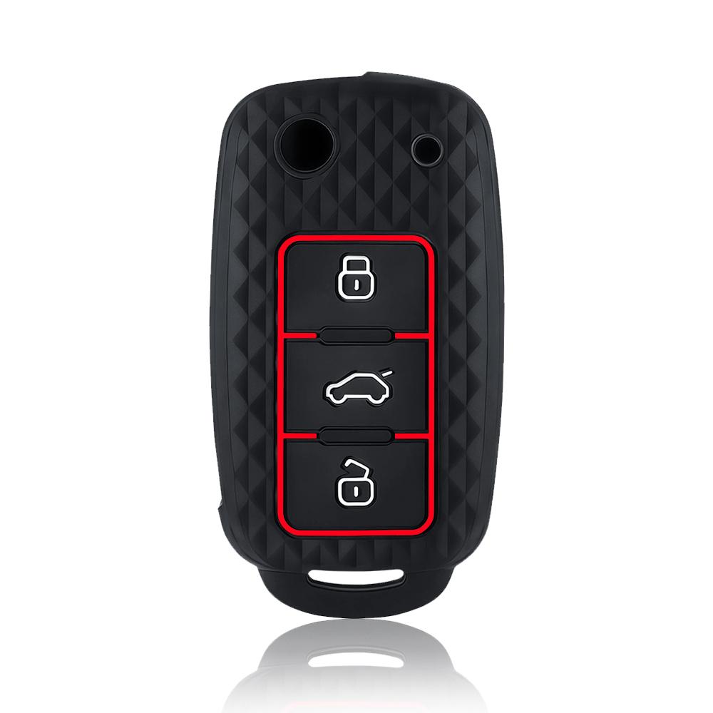 

3 Buttons Car Silicone Remote Key Case Cover for VW Golf 4 5 6 7 Bora Jetta POLO MK4 MK6 Bora Passat B5 B6 Superb Tiguan Beetle чёрный