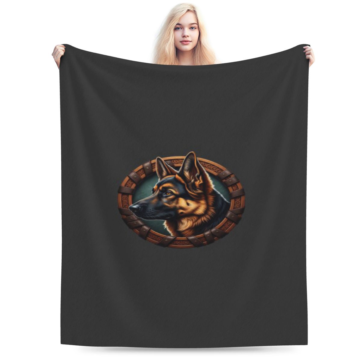 

Majestic German Shepherd In Ornate Frame Personalized Comfortable Party An UltraSoft Micro Fleece Blanket 75x100cm 30x40in