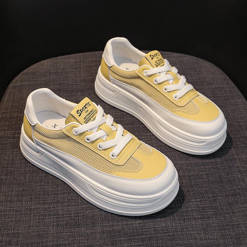 2025 new thick-soled white shoes women's mesh breathable casual shoes women's shoes popular women's shoes German training shoes summer board shoes