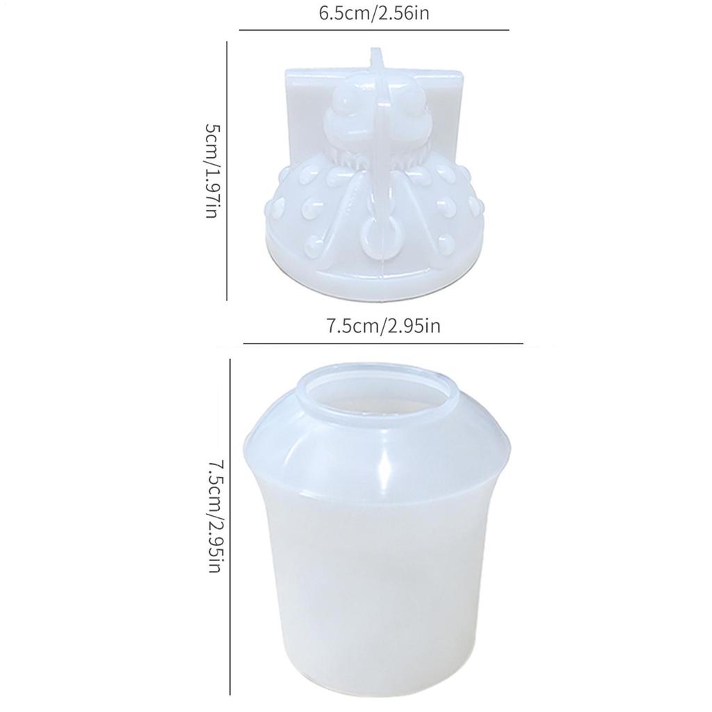 Cute Crown Frog Silicone Mold With Lid DIY Flower Pot Candle Can Resin Mold For Storage Jars Jewelry Boxes Pen Holders Key Case