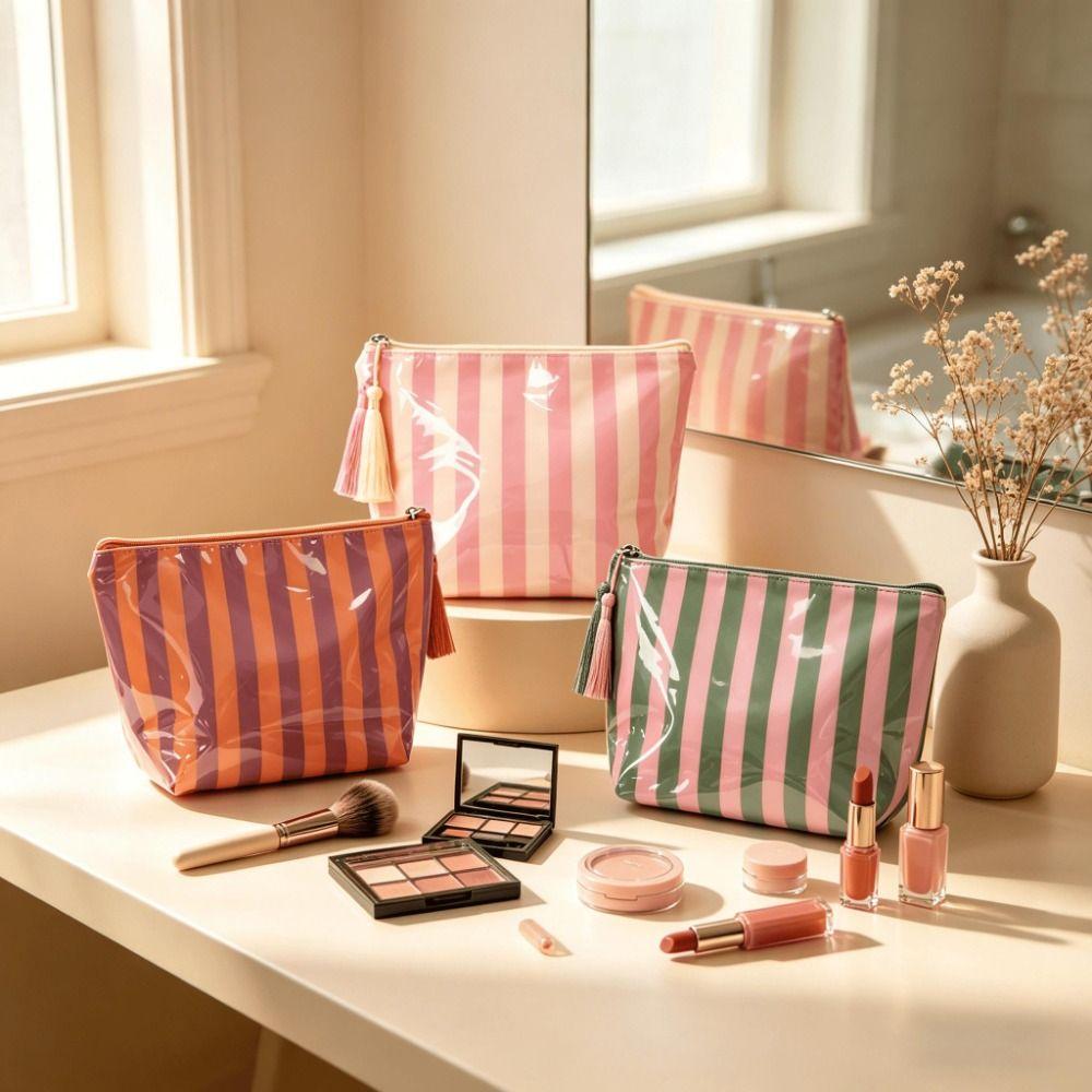Glossy Toiletry Pouch PVC Makeup Organizer Multipurpose Storage Bag  Women