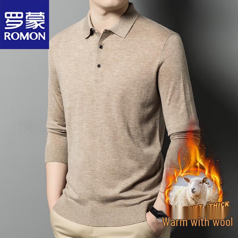 ROMON Men's Polo Collar Pullover Sweater