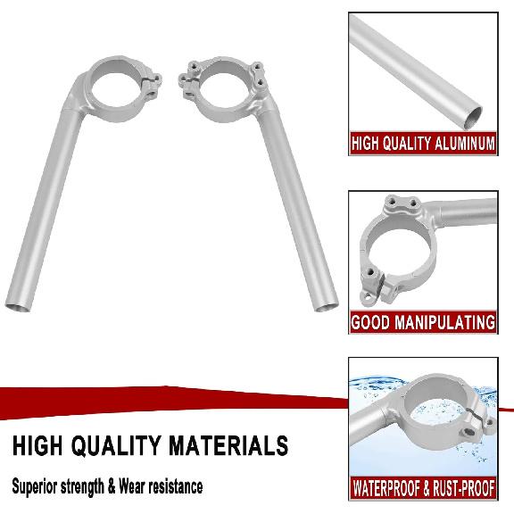 Motorcycle 50mm Fork Clip ons Handlebars 7/8" Clip On Tube Handlebars Replacement for Yamaha YZF R1 2004-2008