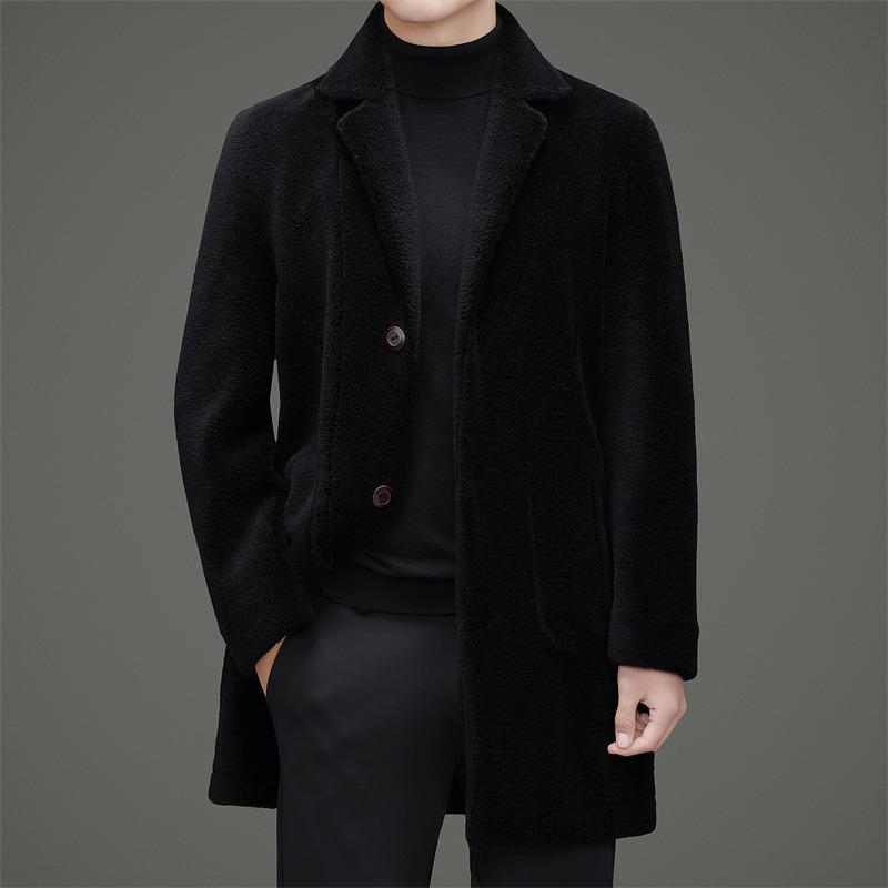 Men's Double-Sided Fur Coat - 2025 Winter Fashion for Middle-Aged Casual Wear
