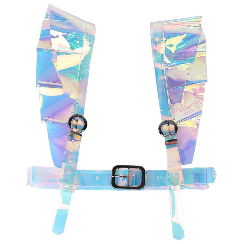 

Плечевой кружевной пояс женский модный прозрачный лазерный ослепительный декоративный плечевой ремень стиль жилет поясной ремень стиль 92cm бездна