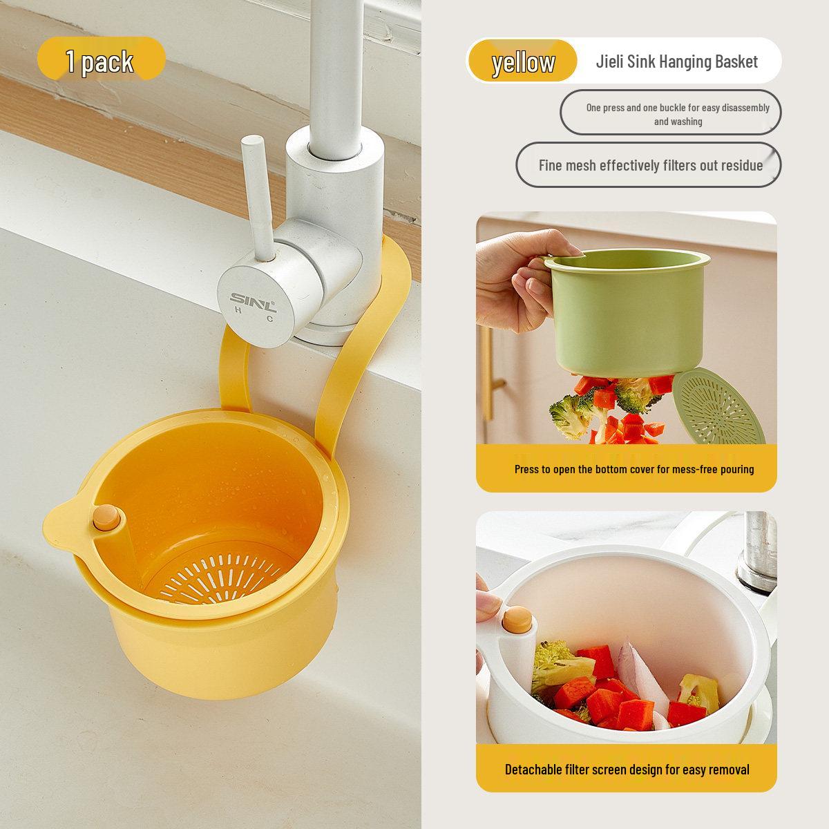 

Hanging Kitchen Sink Drain Basket for Food Residue & Fruit Washing