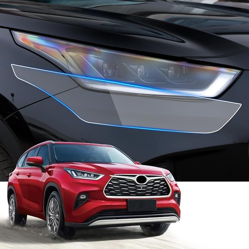 Car Headlight Protection Film for Toyota Highlander 2020 2021 2022 2023 2024 Auto Accessories Lucency Vinyl Exterior Decoration Self Adhesive Sheet