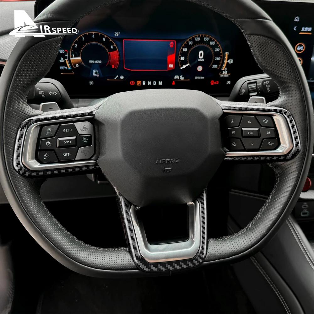 Real Soft Carbon Fiber Sticker For Ford Mustang GT 2024 2025 LHD RHD Car Steering Wheel Button Frame Interior Trim Accessories