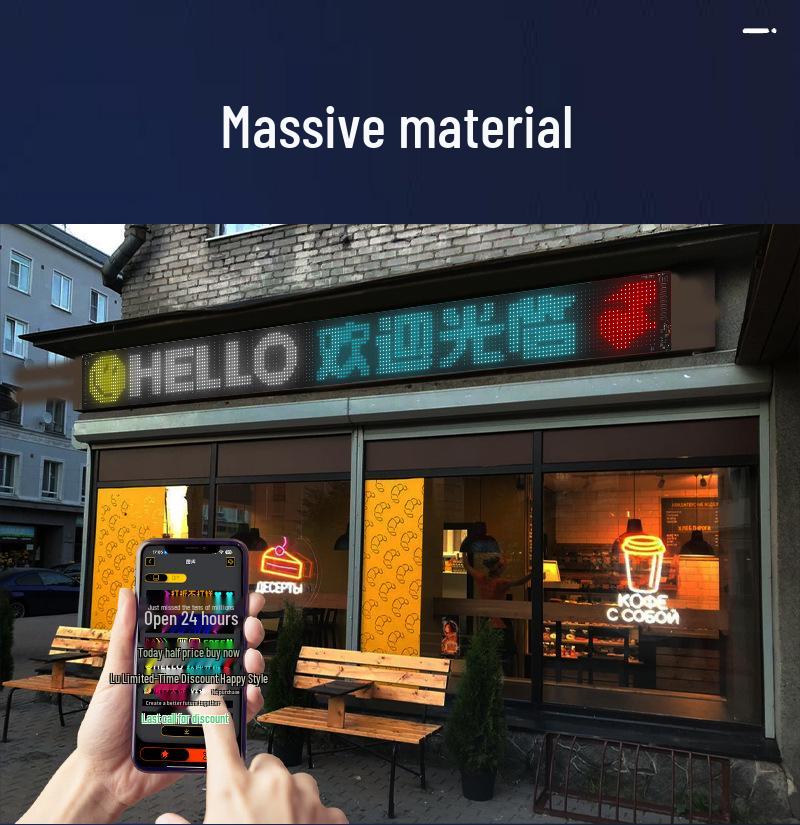 Bluetooth Controlled LED HD Flexible Advertising Display for Shopfronts