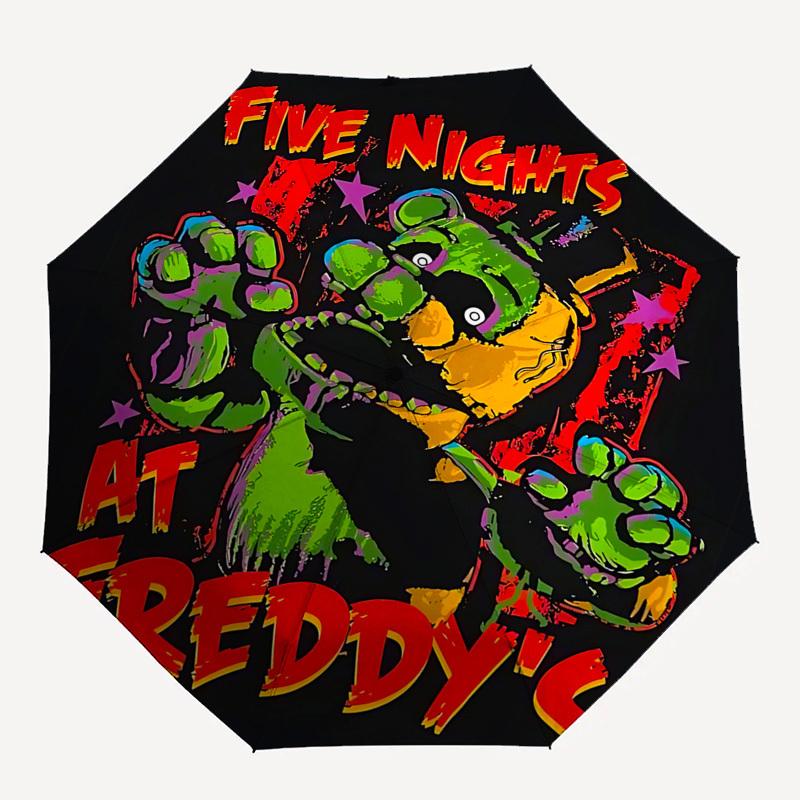 FNAF, FreddyThemed Automatic Opening and Closing Umbrella 8 Ribs, Suitable for Leisure and Going Out, Outdoor Accessory, Gothic Style, Fas