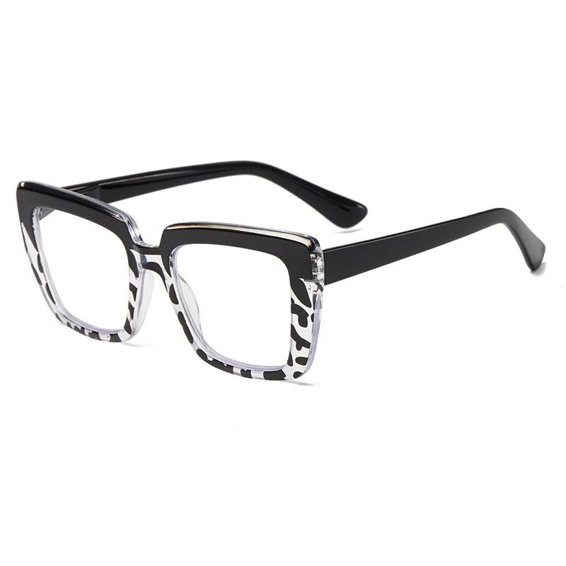 

Large Frame Anti Blue Light Reading Glasses Fashionable Color Blocking High-End And Comfortable Reading Glasses +4.0