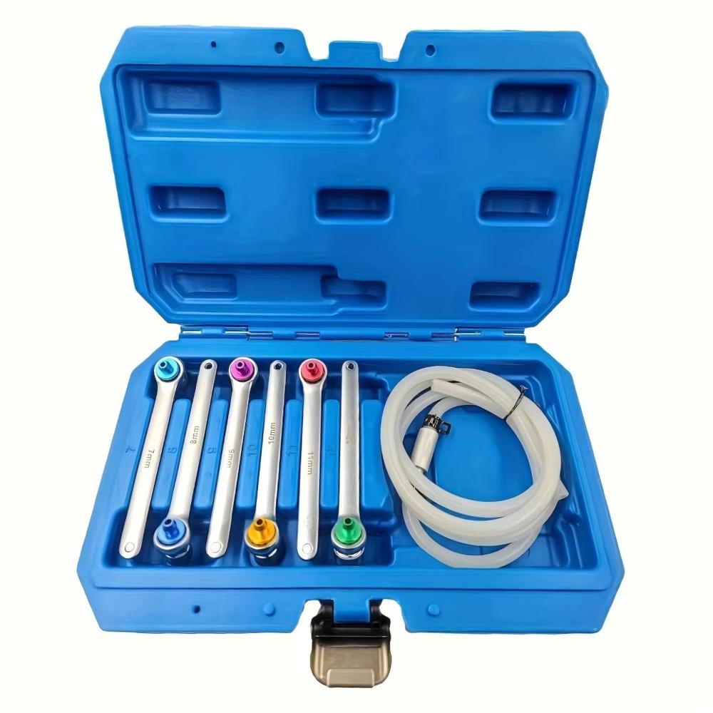 7PCS/SET 7 to 12mm Brake Bleeder Wrench Brake Fluid Bleeder Kit  Automotive Garage Use