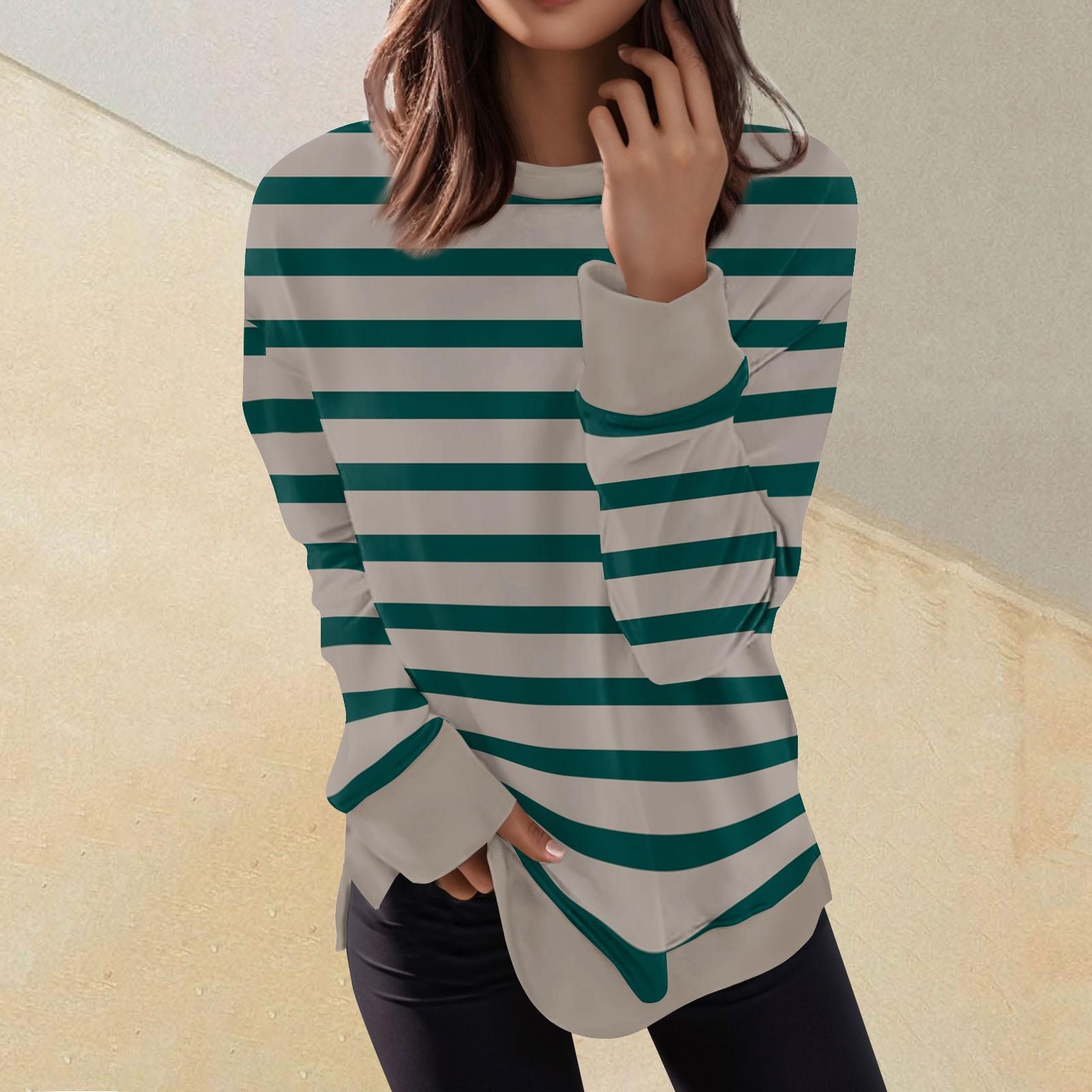 Женский повседневный модный пуловер с длинным рукавом и круглым вырезом с принтом M — фото 15