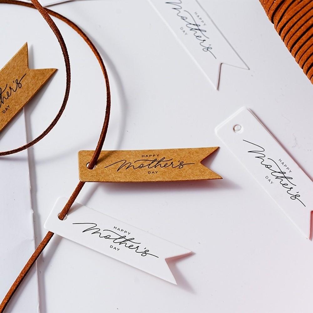 100pcs Handmade Mother Day Tags White Paper Hand Gift Hanging Tag  Gift Wrapping