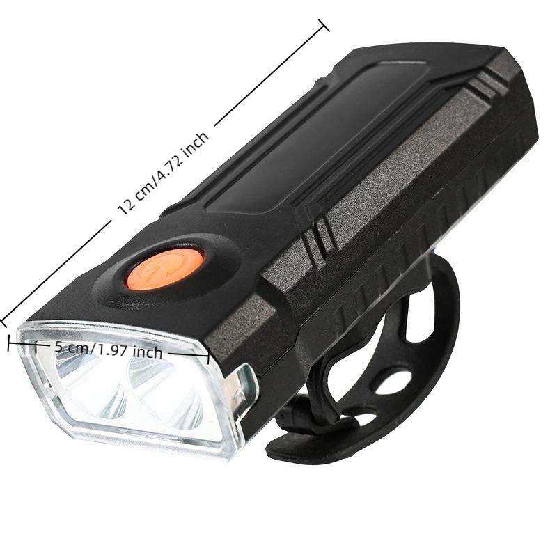USB Rechargeable Bicycle Front Light Warning Light Rechargeable Lamp High-Brightness LED Front Light Cycling Accessory