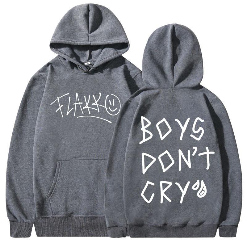 Rels B Flakk Smile Hoodies Boys Don't Cry Letter Print Men Women Fashion Hooded Sweatshirt Hip Hop Oversized Pullover Streetwear