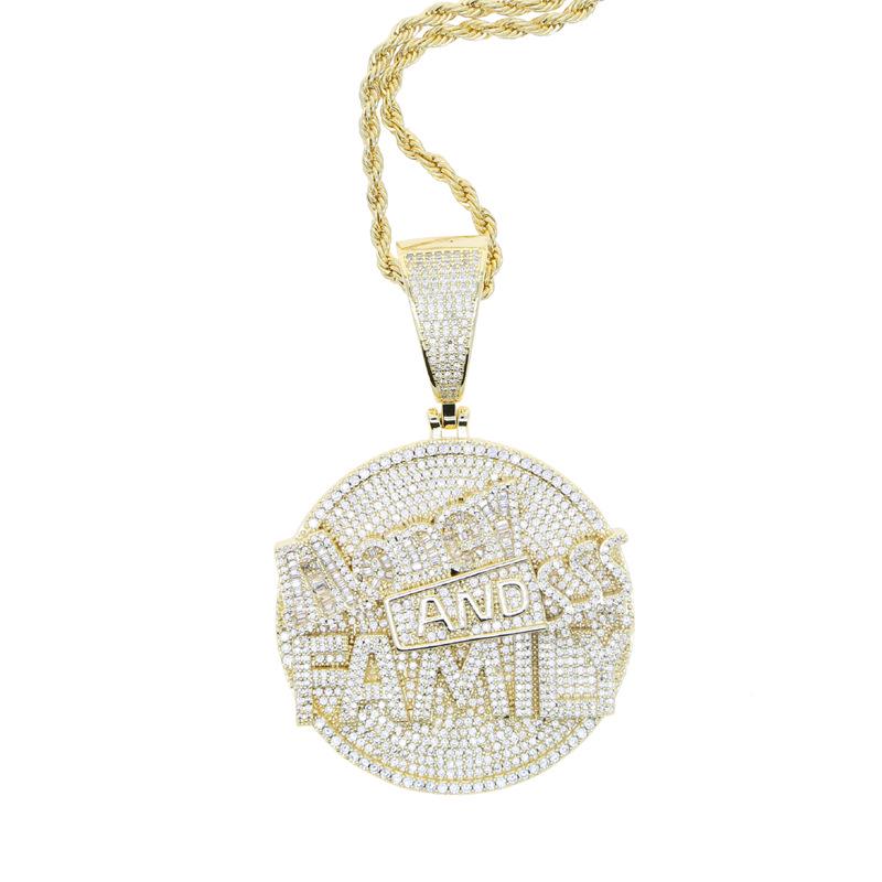 

Трансграничная хип-хоп подвеска-буква Деньги и семья для мужчин – европейский и американский модный тренд