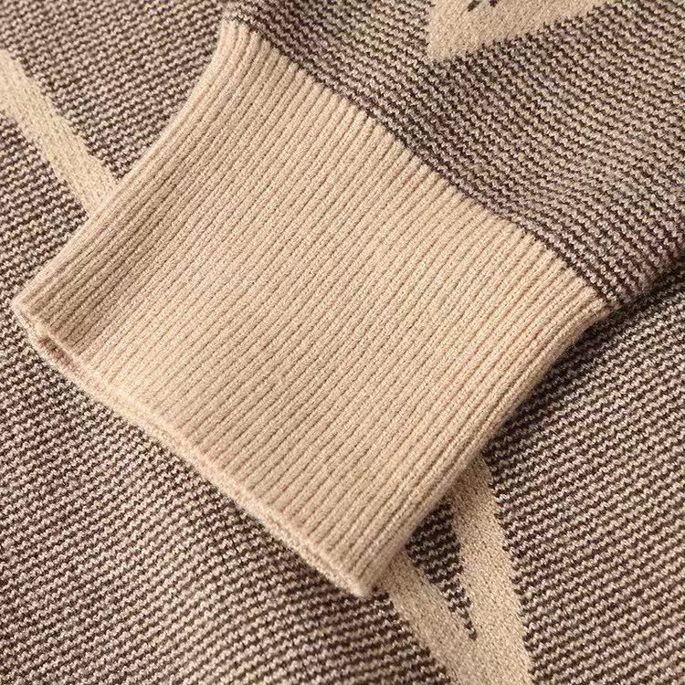 Retro Jacquard Versatile Wool Sweater - 2025 Autumn/Winter Collection: Long Sleeve, Round Neck, Warm, Comfortable, Casual Base Layer