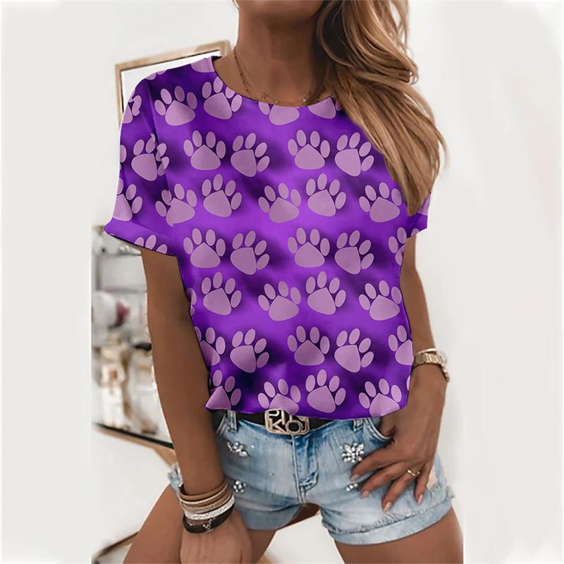 

Женская одежда Футболка с принтом для женщин Футболка большого размера Молодежная женская одежда Футболки с коротким рукавом с изображением животных Рубашки и блузки XS