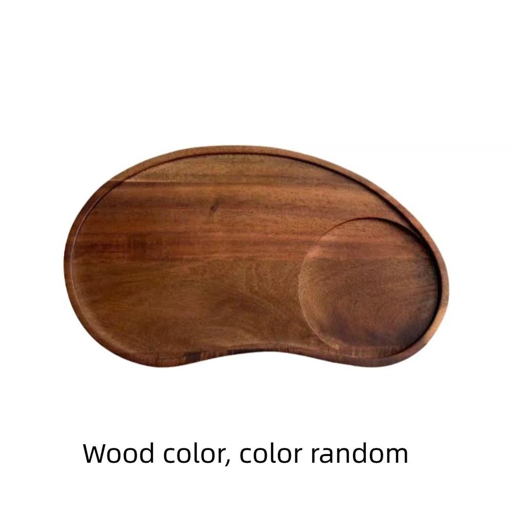 with Coaster Cashew Nut Wood Tray Natural Food Dish Dessert Tray Fruit Platter  Hotel Style B