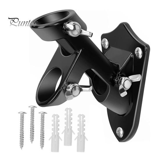 

Держатель для флагштока, настенное крепление, кронштейн для флагштока, 2 позиции, алюминиевый сплав, крепление для флагштока диаметром 1 дюйм, декор для крыльца чёрный