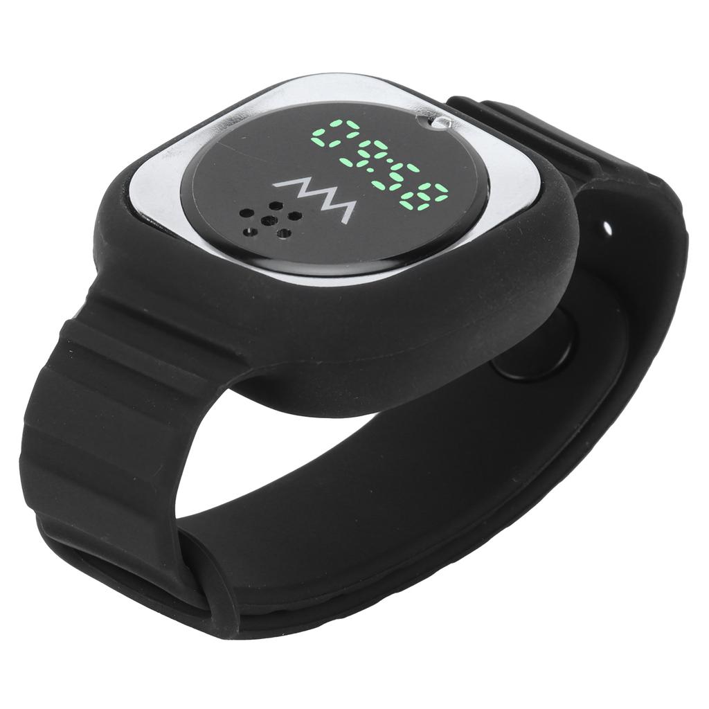Ultrasonic Mosquito Repellent Bracelet with Time Display Anti Mosquito Wristband for Outdoor(Black )