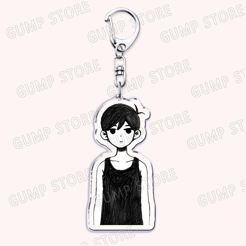 

Game Omori Keychain for Accessories Bags Basil Mari Aubery Hero Sunny Something Eye Key Chain Ring Keyring Jewelry Fans Gifts