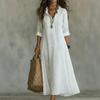 2026 Spring/Summer Fashion Lace Embroidery Cotton Linen Long Dress