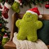 Christmas Green Monster Plush Pillow Festive Home Decor Sofa Bedroom