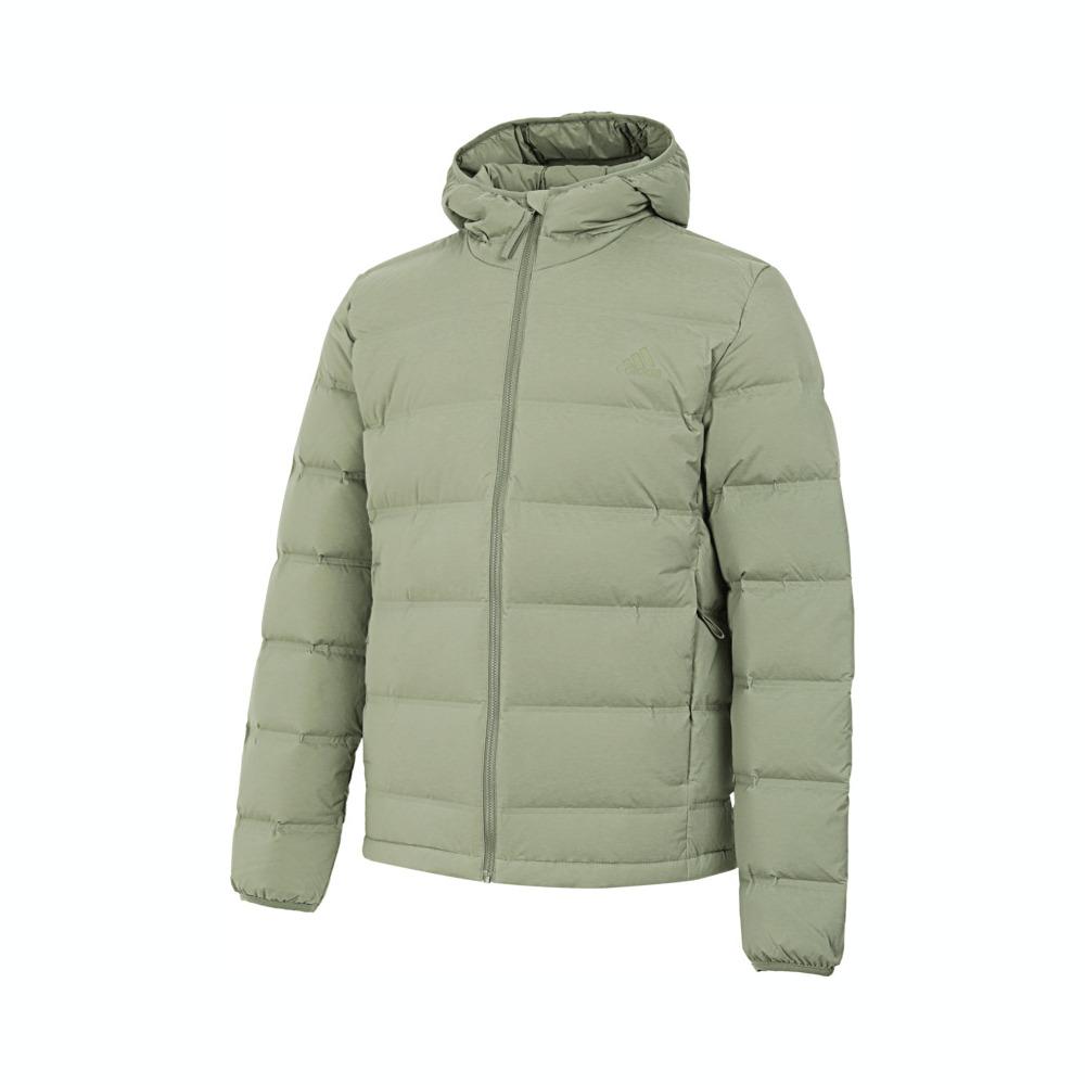 adidas Men s Regular Fit Hooded Down Jacket Green IZ4705 L