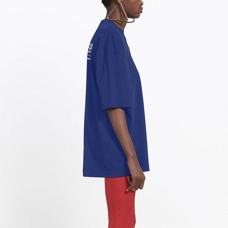Balenciaga T Shirt Loose Fit Women's Royal Blue 518213TAV444540