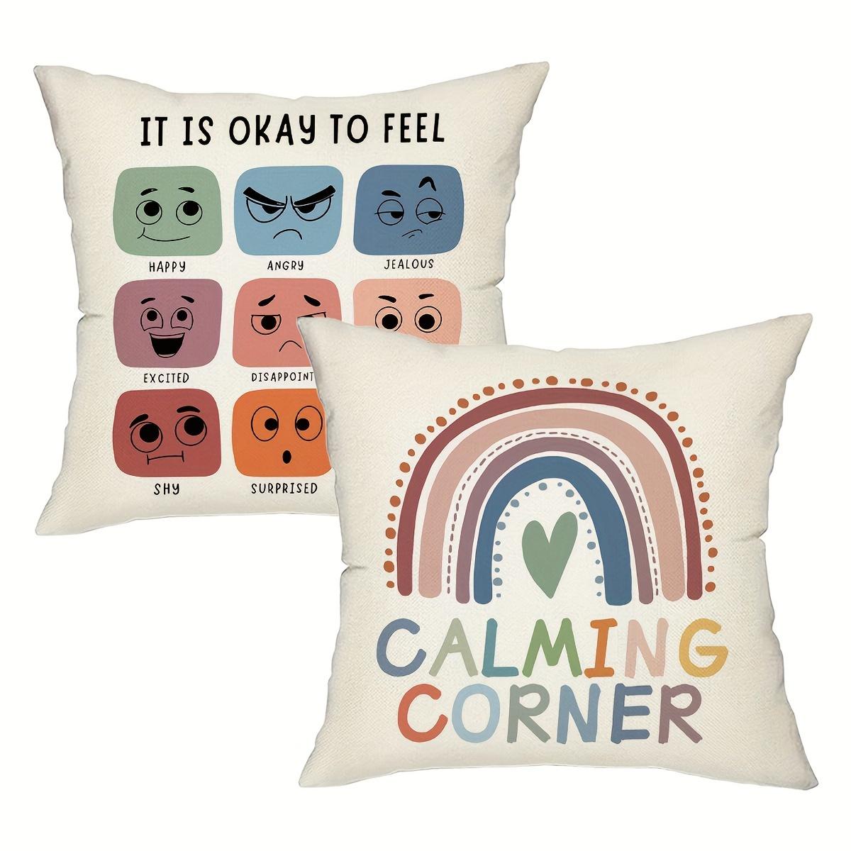 Educational Emotional Psychology Relax Office School Counseling Office Decorative Pillowcases, Without Pillow Inserts Peach skin 18*18(CM)-1Pcs