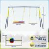 Kids Swing Set with Double Swings, Outdoor Playset with Adjustable Ropes, Metal Frame for Ages 3-8, 150kg Capacity